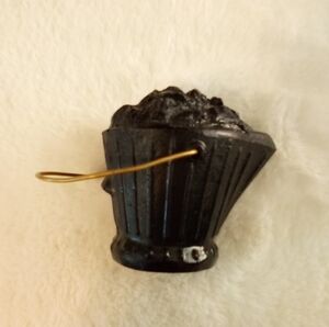 Souvenir Bucket of Coal Metal Handle Tourist Piece Crafted w/ West Virginia Coal